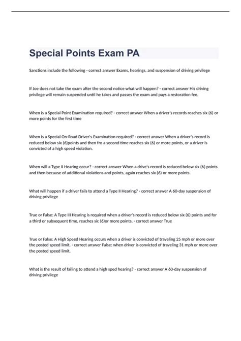 is the special points test hard|pa special points exam quizlet.